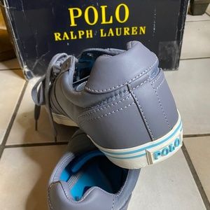 Polo Men's Shoes Grey Tech Nylon with Blue Accents New w/box